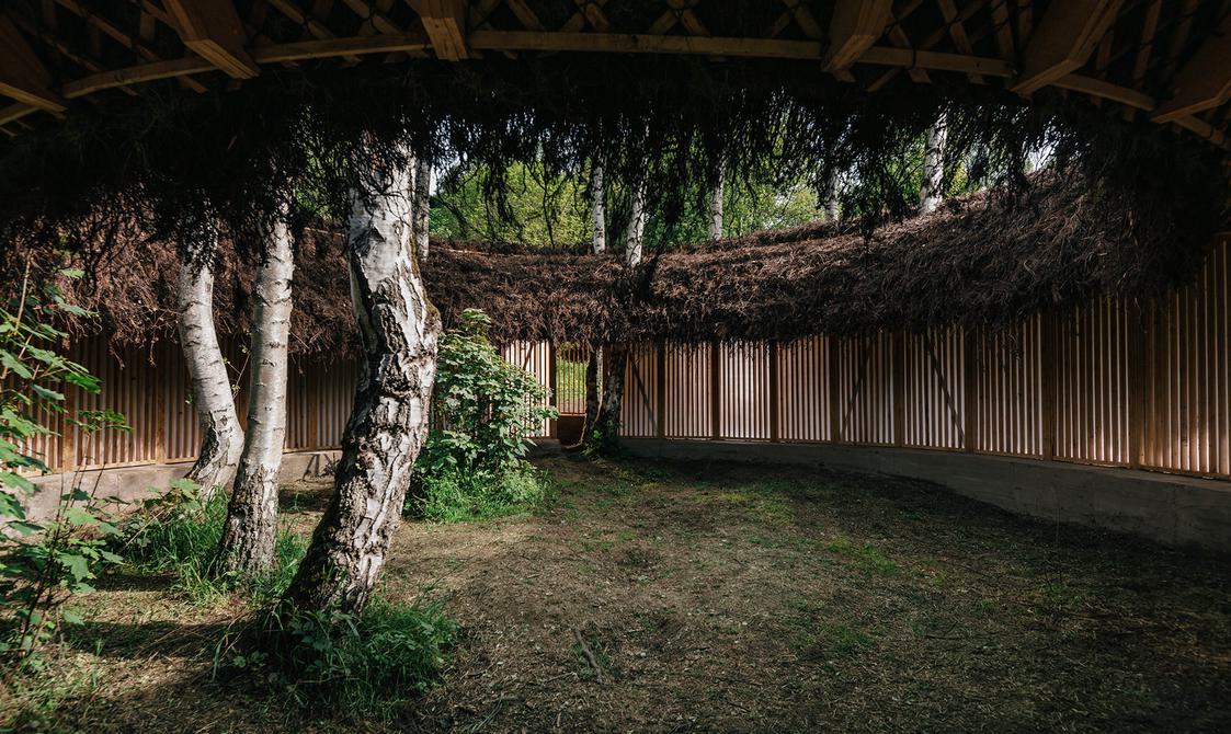 Inside view of Heather Peak and Ivan Morison – Silence Alone in a World of Wounds, 2021 at Yorkshire Sculpture Park