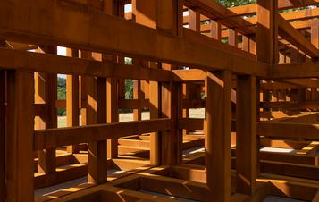 Detail of Sean Scully Crate of Air 2018 Courtesy the artist and YSP at Yorkshire Sculpture Park
