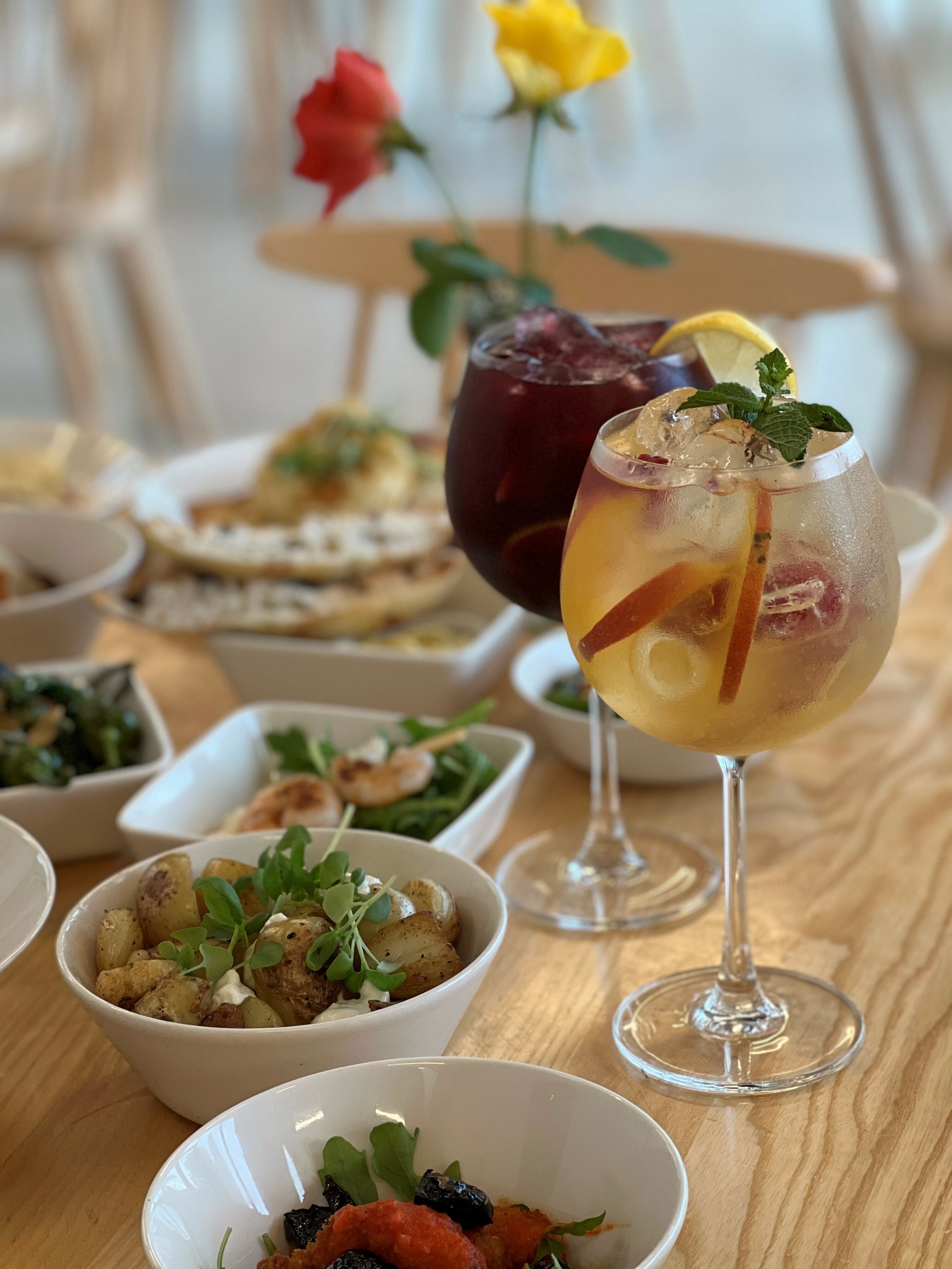 Small plates of tapas and cocktails