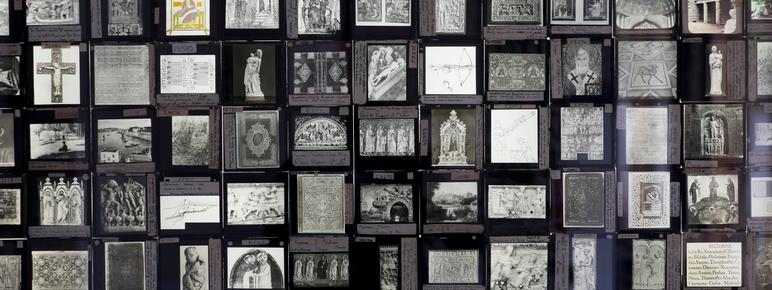 A series of glass projector slides
