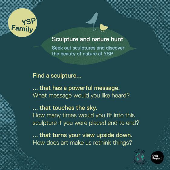 A graphic showing a screenshot of the sculpture and nature hunt resource