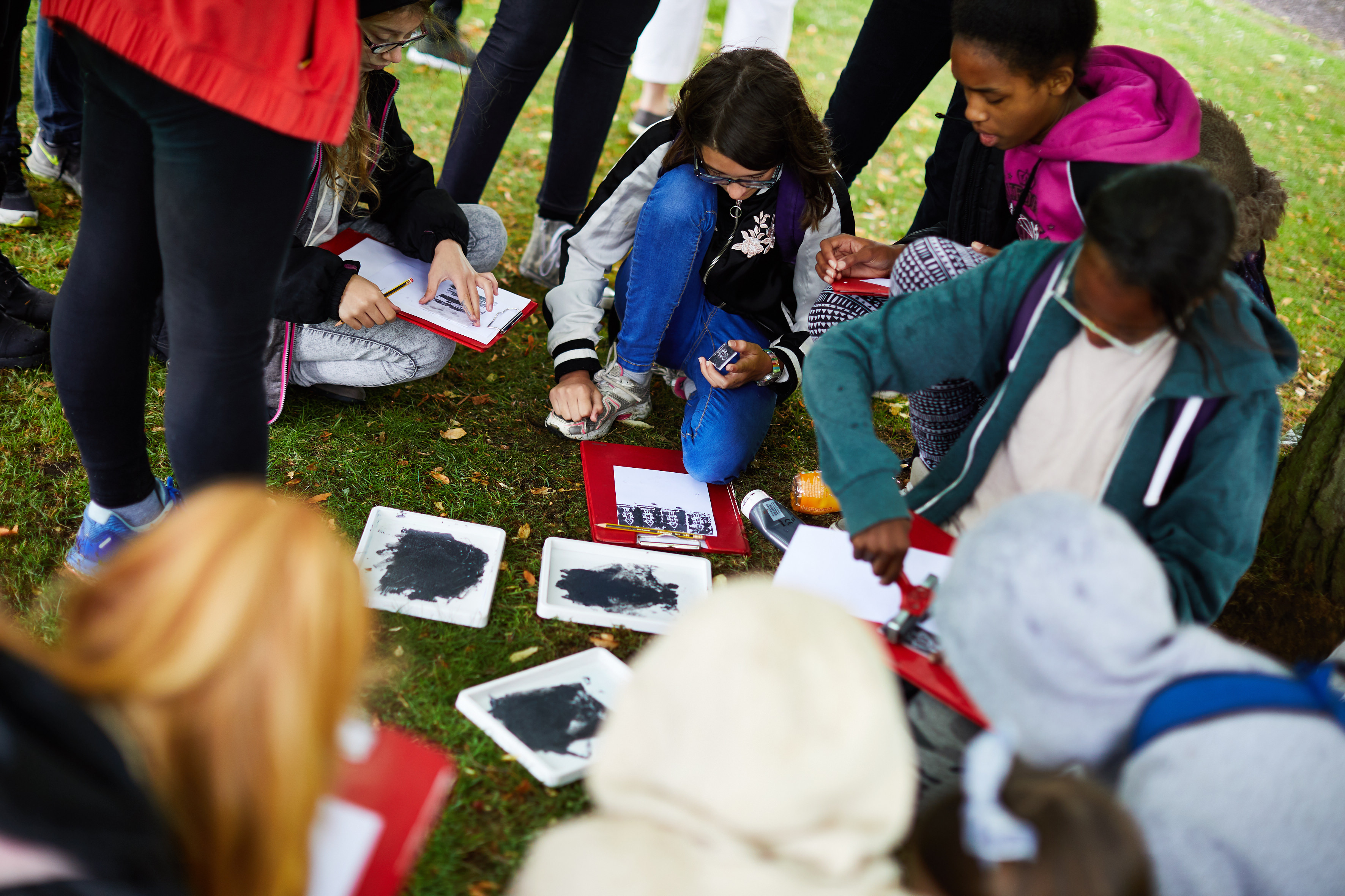 YSP School activities - School children drawing outdoors