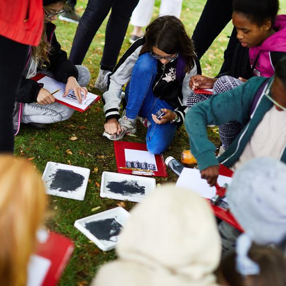 YSP School activities - School children drawing outdoors