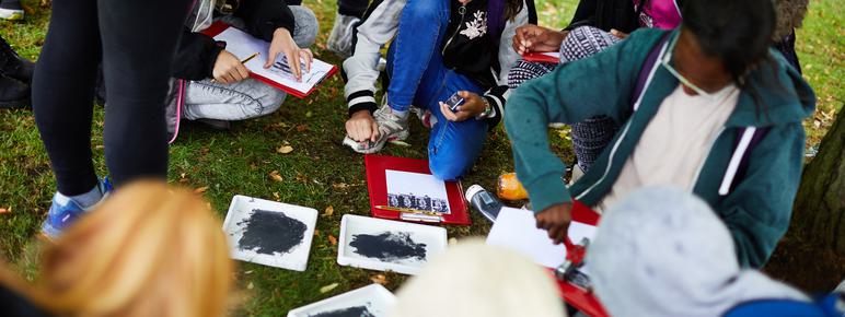 YSP School activities - School children drawing outdoors