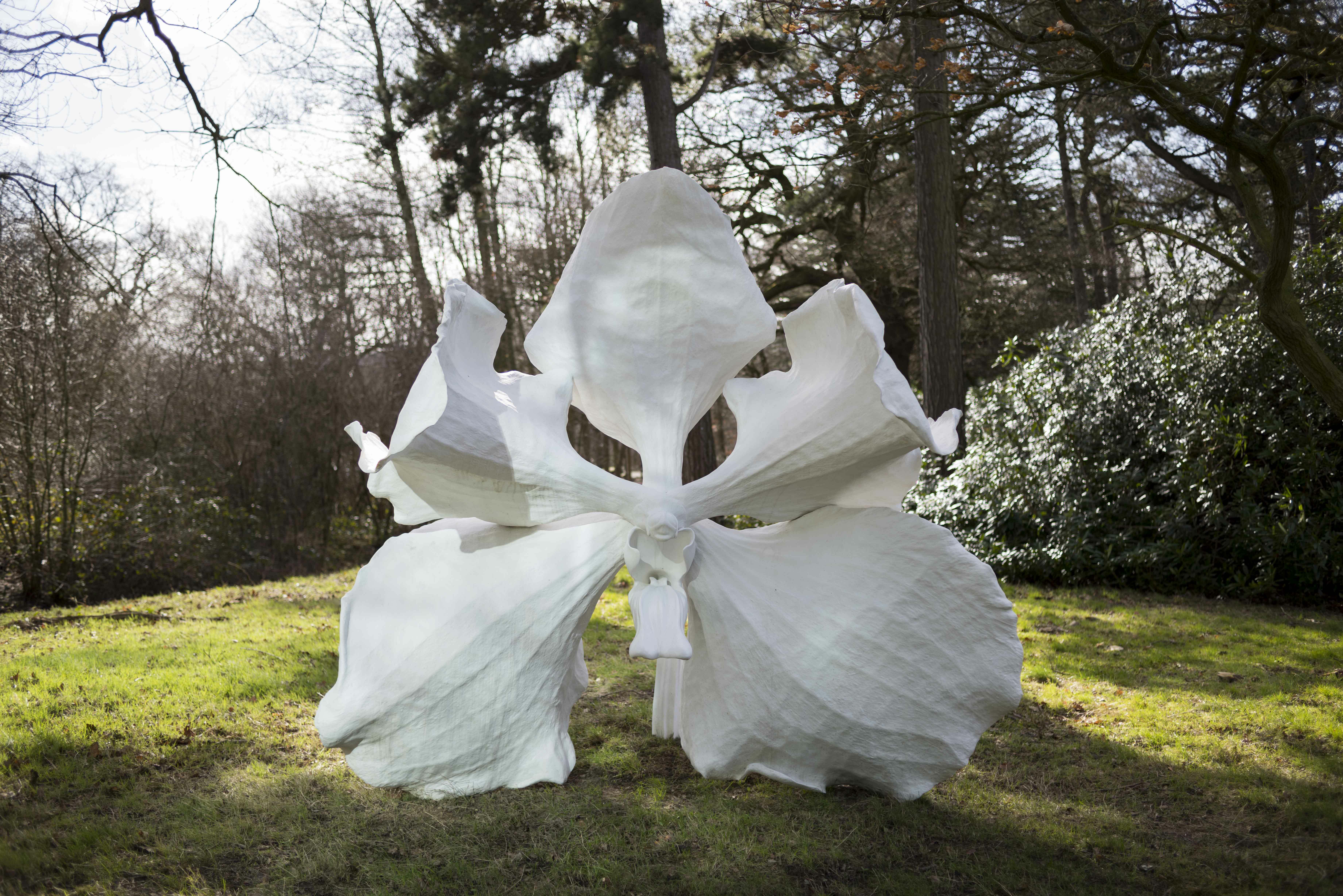 A white flower sculpture