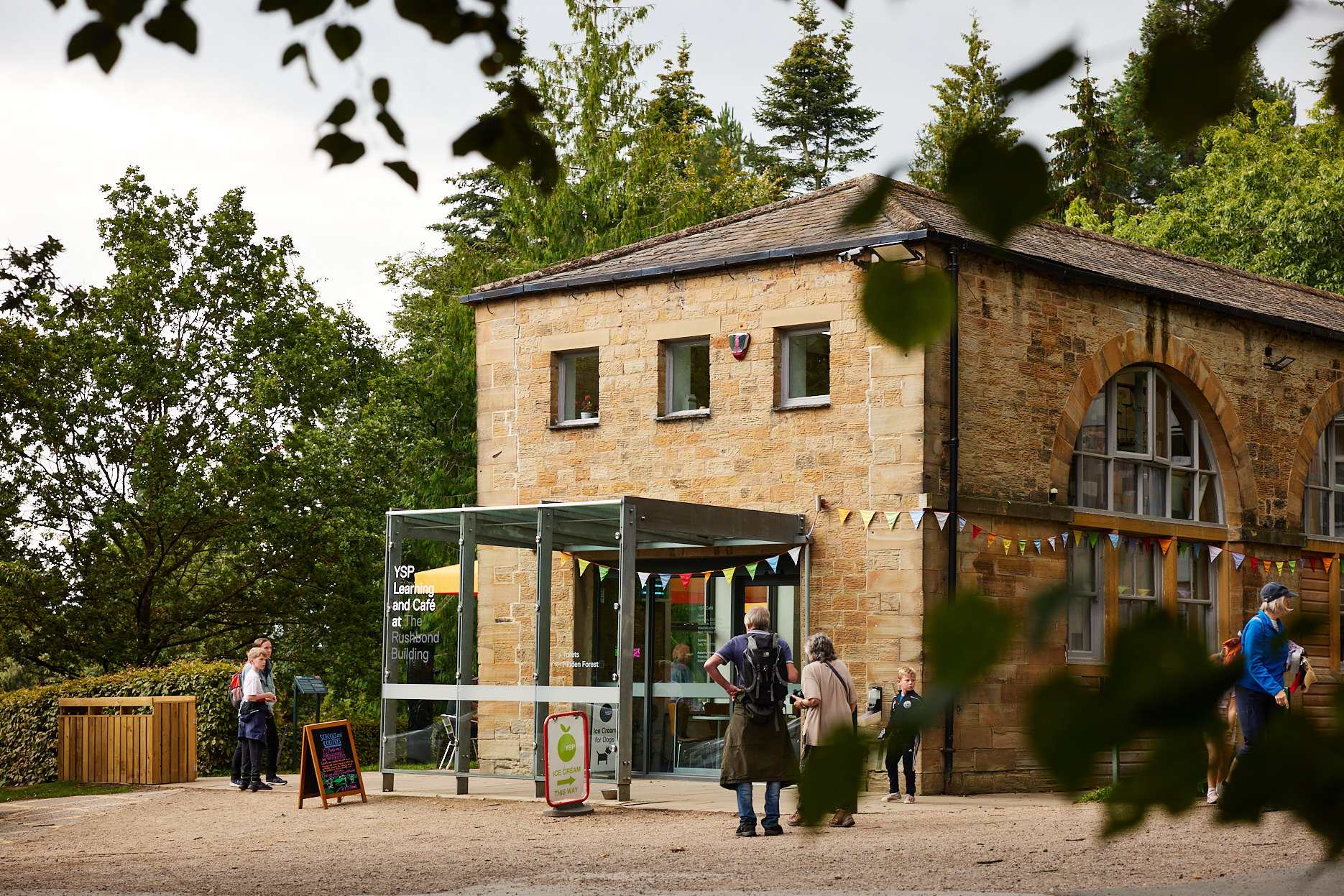 The exterior of the YSP Learning building and cafe.