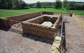 A dry stone wall sheep fold enclosure