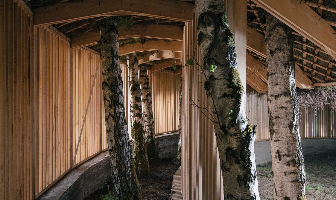 Inside view of Heather Peak and Ivan Morison – Silence Alone in a World of Wounds, 2021 at Yorkshire Sculpture Park