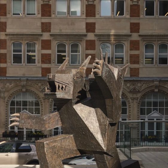 a sculpture of a bear