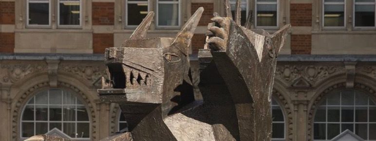 a sculpture of a bear