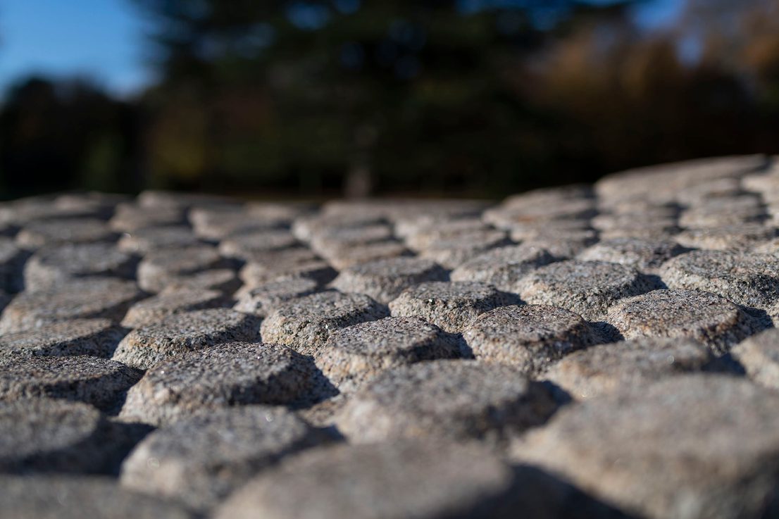 Detail of Peter Randall Page Envelope of Pulsation For Leo 2017 Courtesy the artist at Yorkshire Sculpture Park