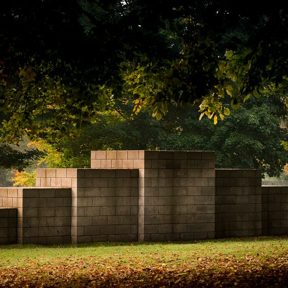 Sol Lewitt 123454321, 1993, in the snow at Yorkshire Sculpture Park