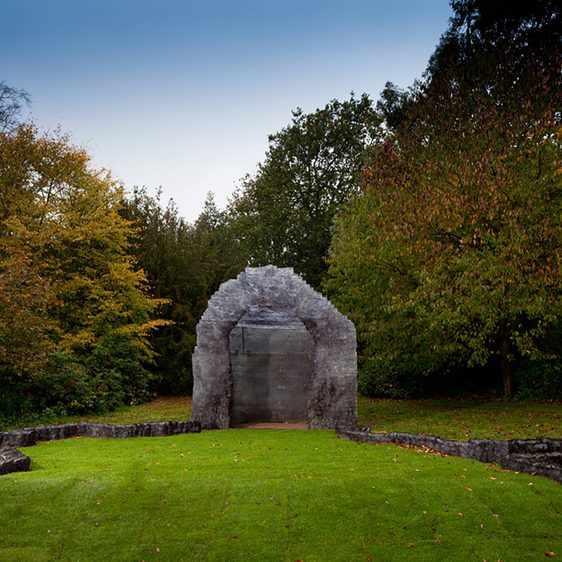 A translucent igloo-like sculpture