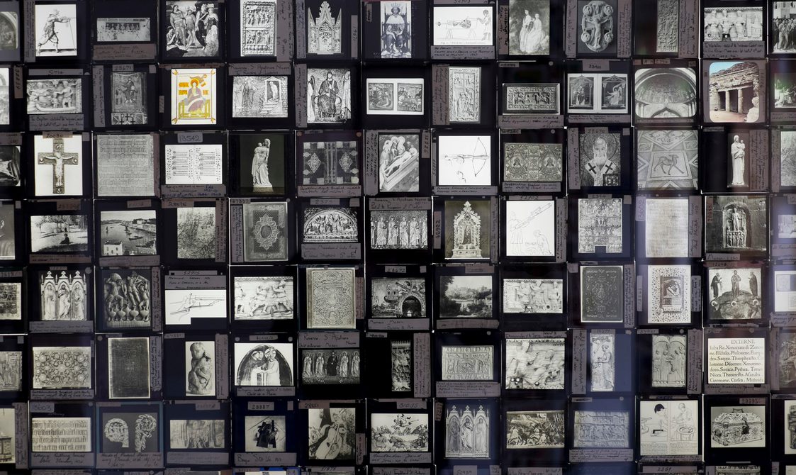 A series of glass projector slides