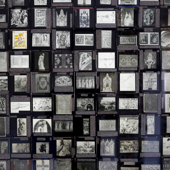 A series of glass projector slides