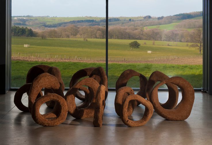 Nicholas Pope Fifteen Holes 1981 Elm wood Arts Council Collection Southbank Centre London the artist Photo Jonty Wilde 2