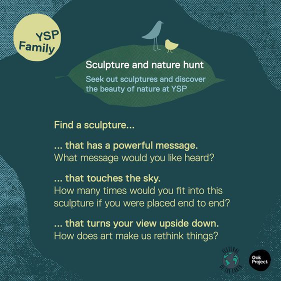 A graphic showing a screenshot of the sculpture and nature hunt resource