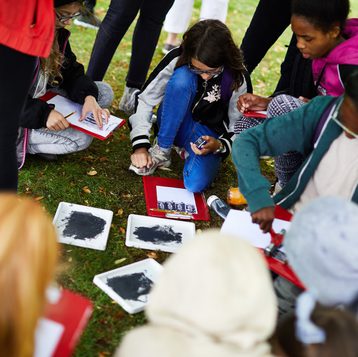 YSP School activities - School children drawing outdoors