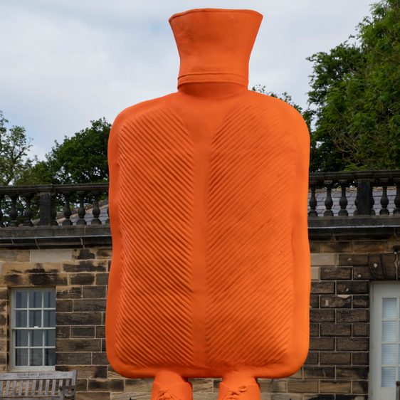 A giant orange hot water bottle.