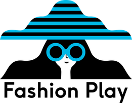 An illustration of a woman with long hair, a hat and sunglasses. Text reads Fashion Play.