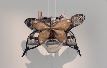 A butterfly shaped leather mask